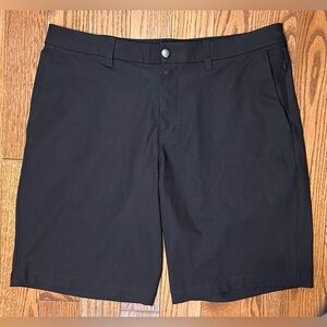 lululemon athletica Men's Black Flat-Front Performance Shorts
